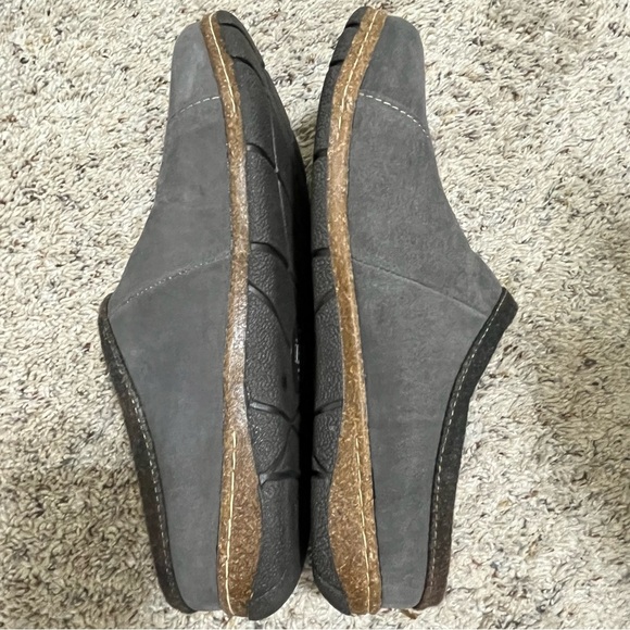 Earth Origins Gray Leather Sherpa Lined Clogs Size 11 NWOT - Picture 7 of 11